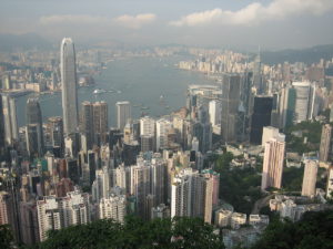 View from Victoria Peak: Photo by Georgio - Skyline of Hong Kong (2005) / CC BY2.0